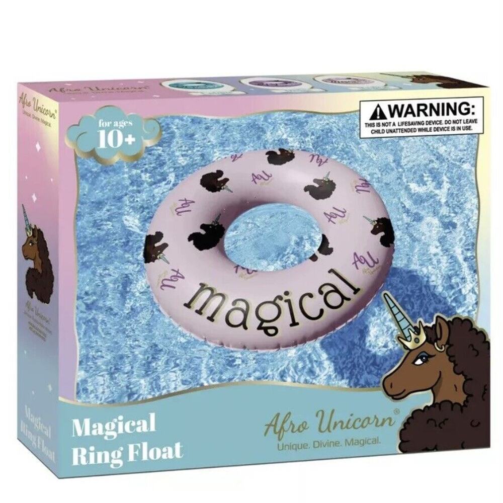 Afro Unicorn Magical Ring Float Kids Teens 39in Lavender Purple New In Box Logo